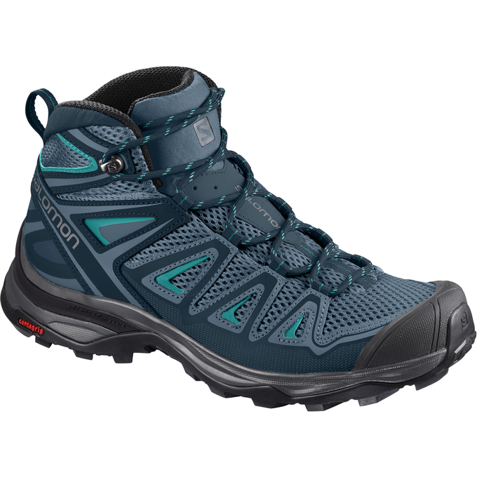 Zapatillas Trekking Salomon Mujer Azul Marino / Negras - Salomon Argentina X ULTRA MID 3 AERO W ,608